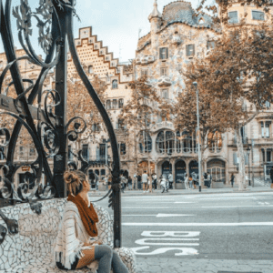 Photoshoot at Casa Milà and Casa Batlló on Passeig de Gràcia, Barcelona